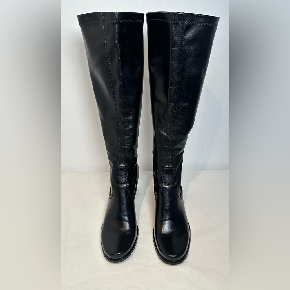Franco Sarto Black Knee High Leather Boots Size 7